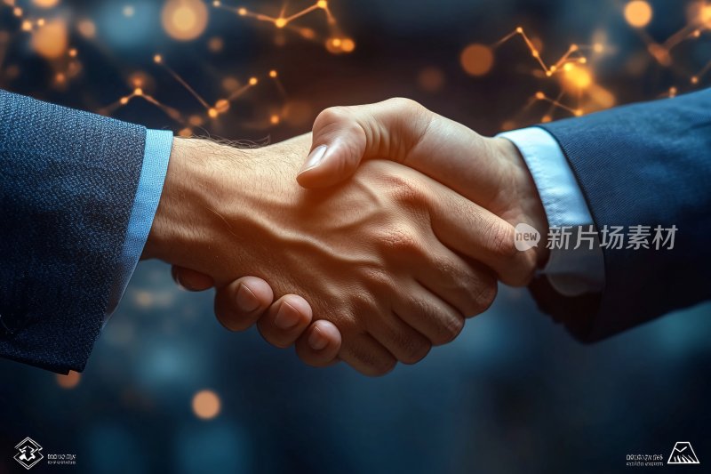 商务人士握手合作画面