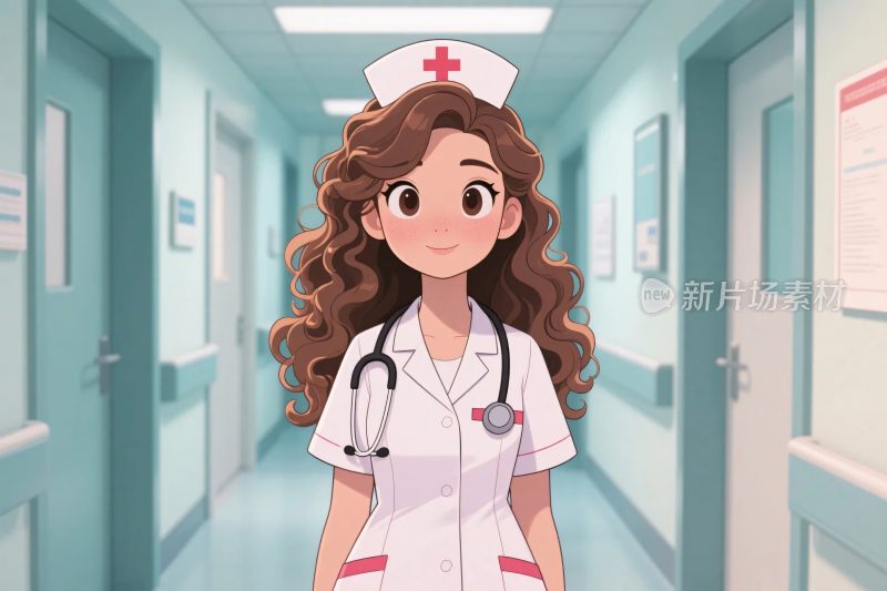 医院护士卡通插画