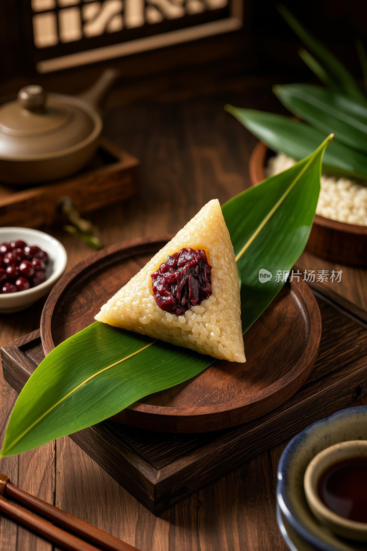 豆沙粽中国传统经典美食中式家常美味食物