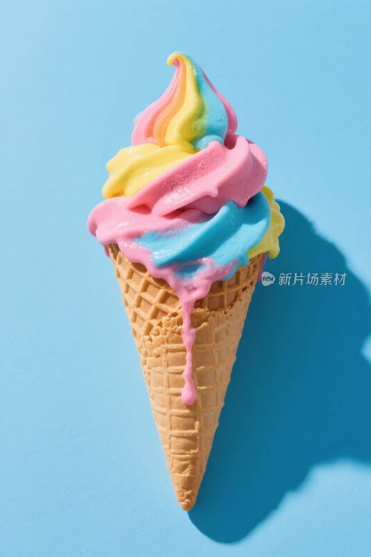 彩色冰淇淋甜筒