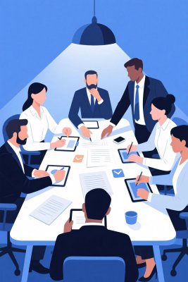 商务人士会议场景插画 商务人士会议场景插画