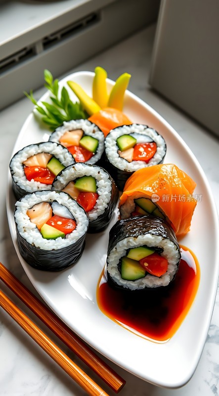 新鲜寿司美味呈现