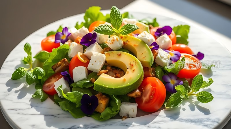 阳光下的清新沙拉