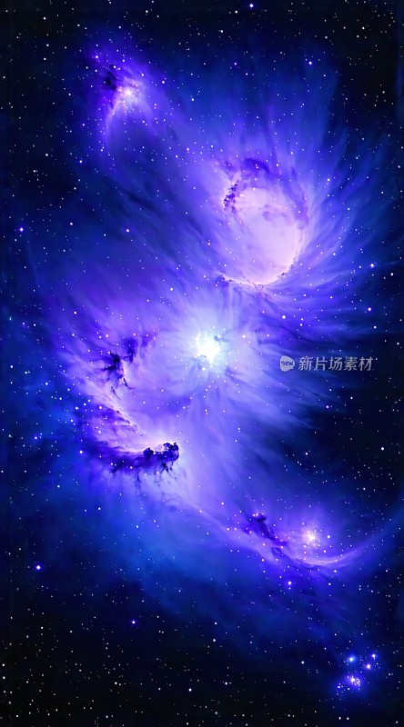 紫色星云璀璨星空下的神秘景象