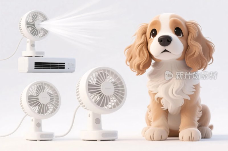 玩具狗与电风扇组合图