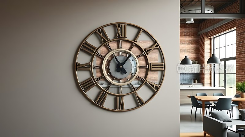 现代家居设计简约风格大表盘时钟装饰
