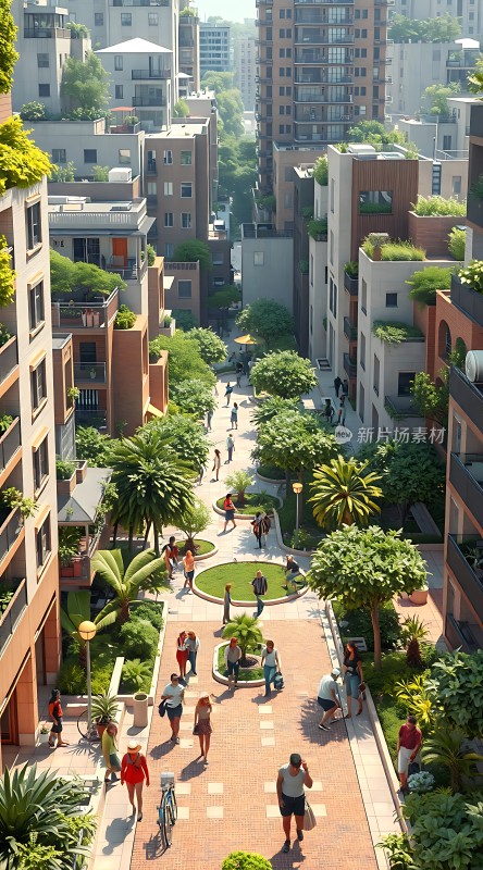 绿色生态社区和谐生活画卷