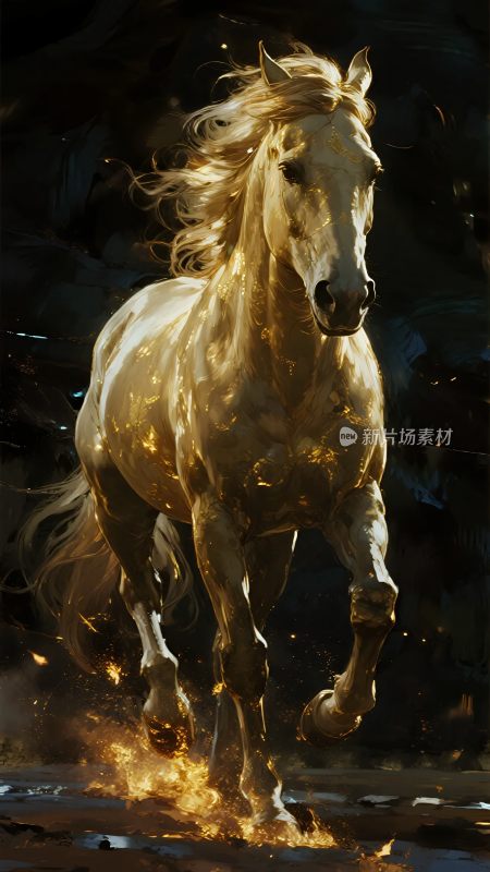 奔跑的金色骏马