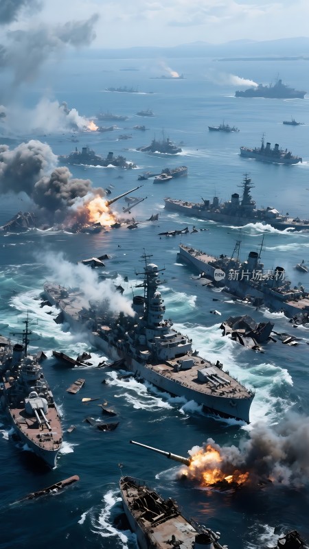 海战风云炮火纷飞舰船激战