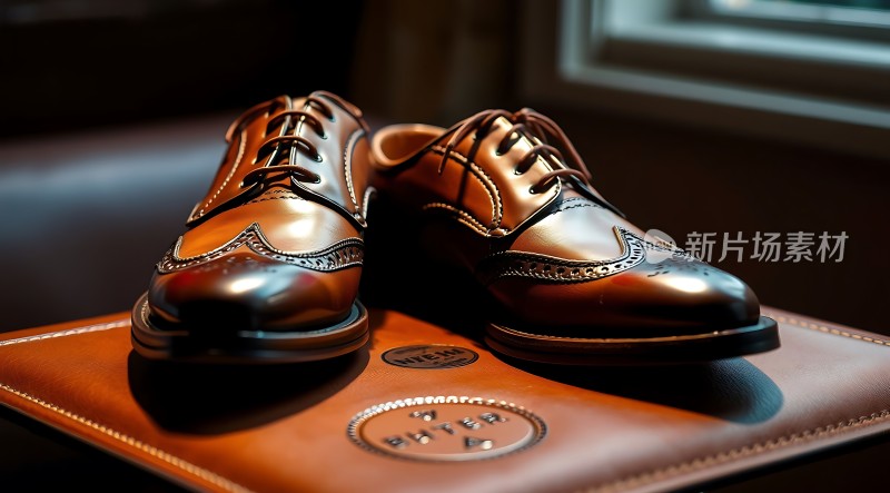 棕色皮鞋展示