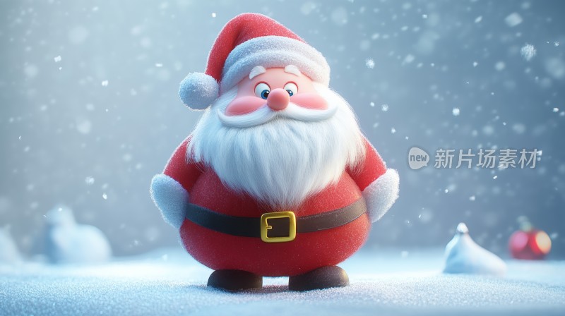 圣诞节，圣诞树圣诞老人卡通3d插画