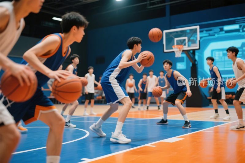 室内篮球比赛场景