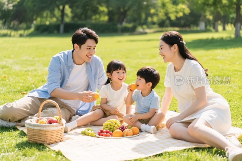 家庭户外野餐场景