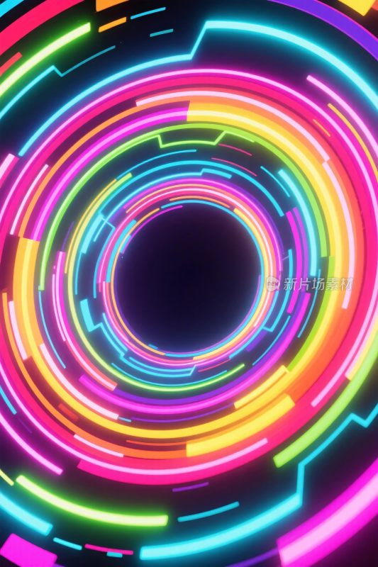多彩霓虹环形光效