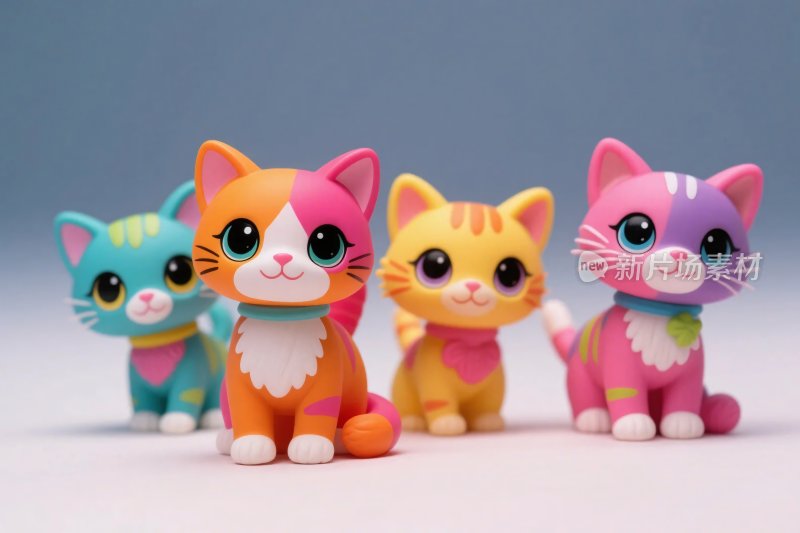 彩色小巧猫咪玩偶