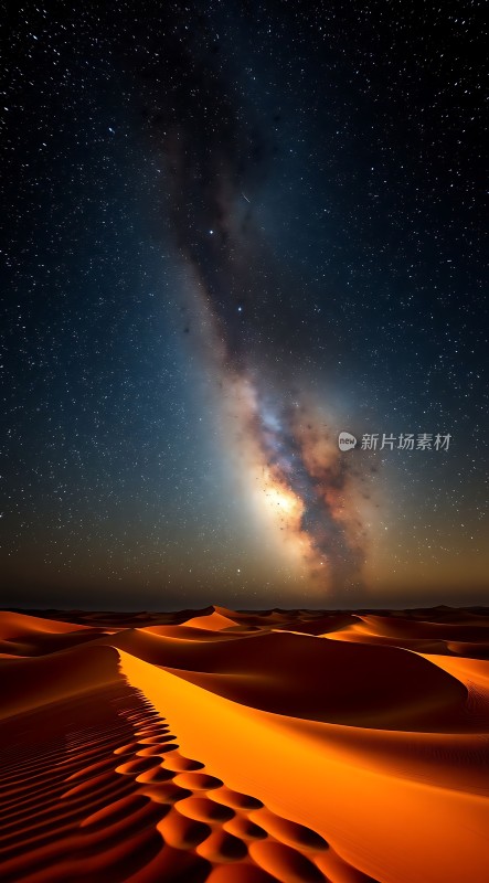 星空下的金色沙漠