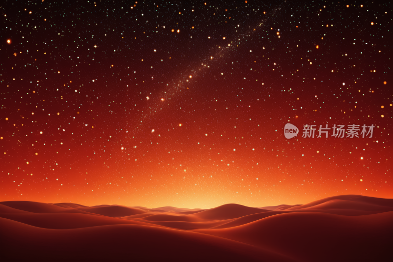 红色和黄色背景的星空夜空高清背景图片