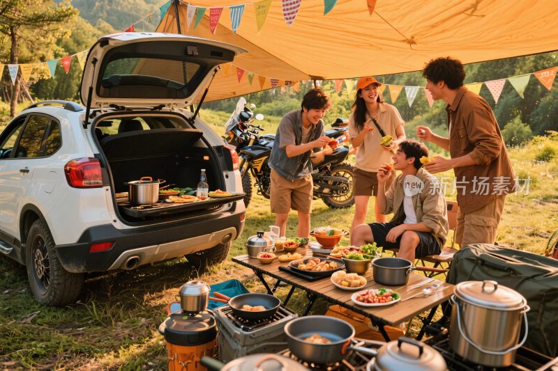 户外露营烧烤聚会