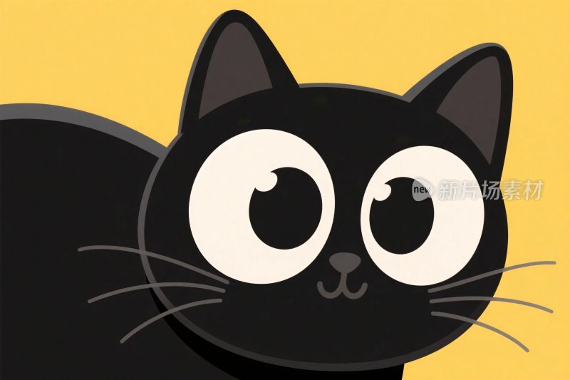 卡通黑猫插画