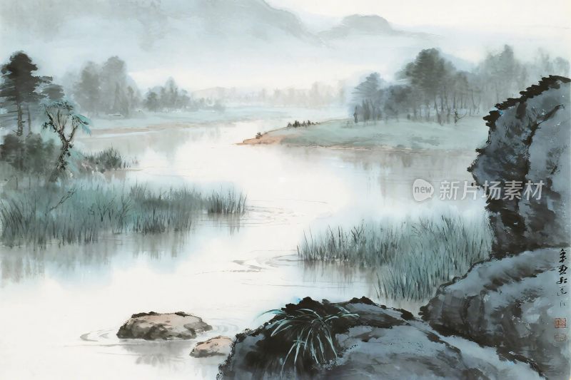 水墨山水风景画