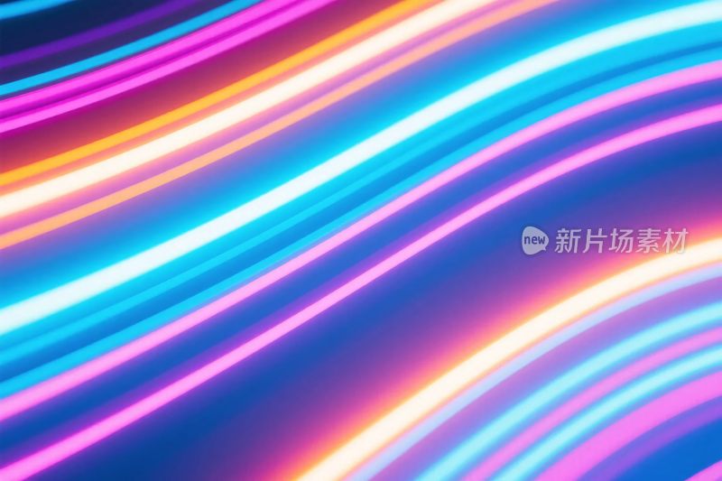 霓虹线条抽象插画