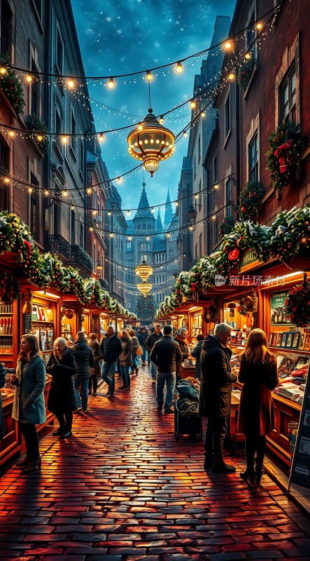 圣诞集市夜市繁华
