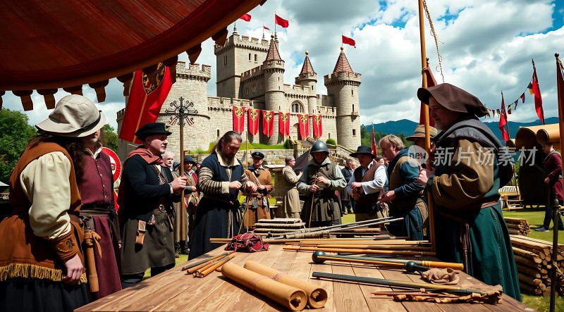 中世纪集市上的武器交易