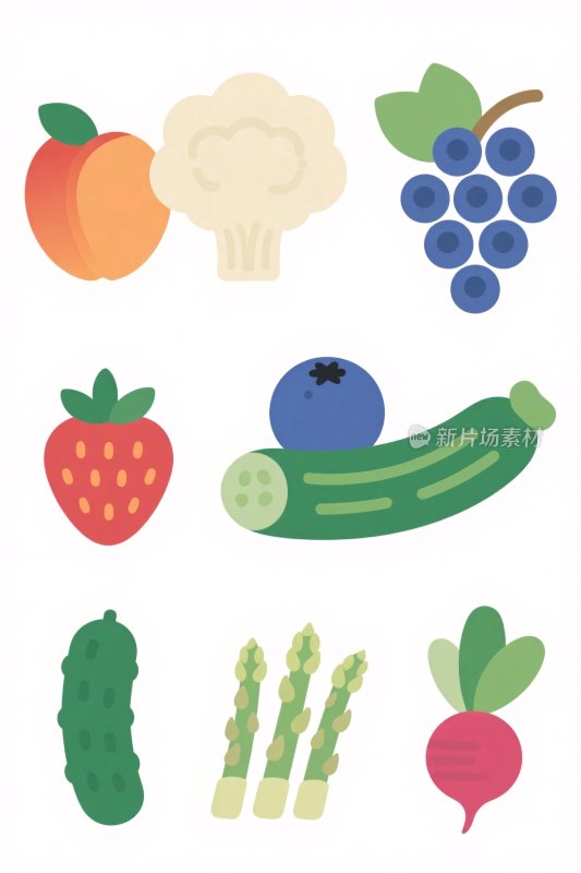 蔬菜水果卡通插画