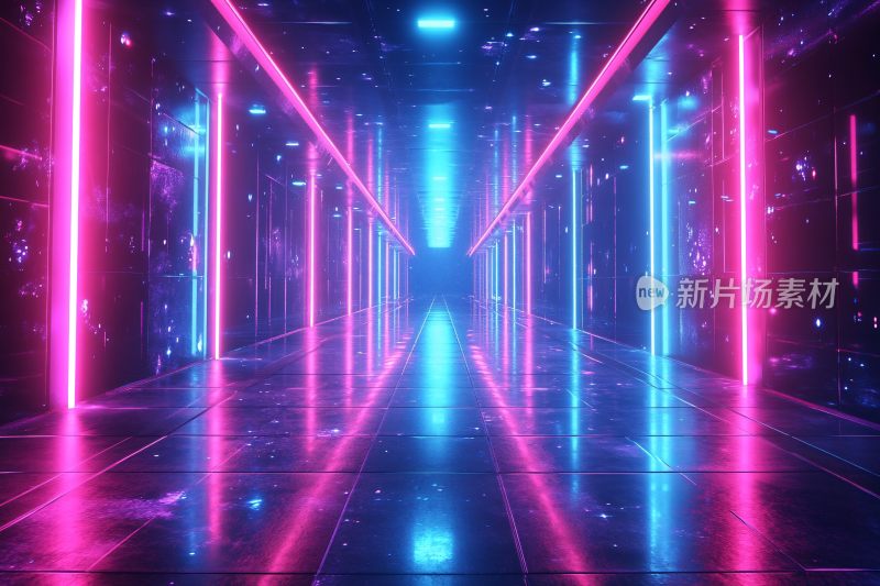 霓虹科技风的未来感通道