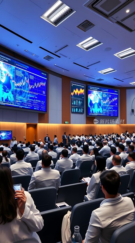 金融会议现场观众专注聆听演讲