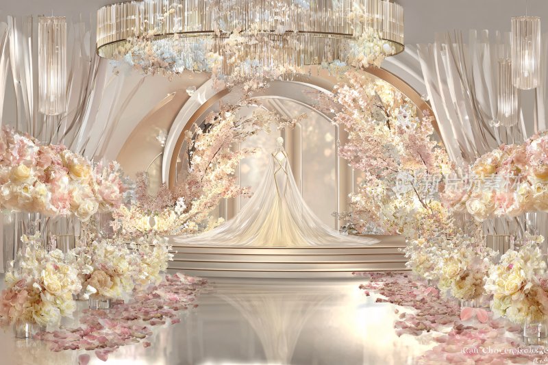 梦幻浪漫婚礼场景布置