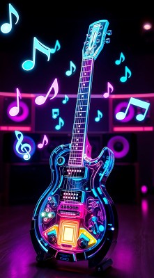 霓虹吉他炫彩舞台