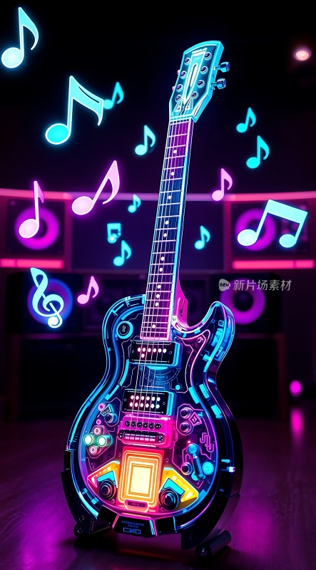 霓虹吉他炫彩舞台