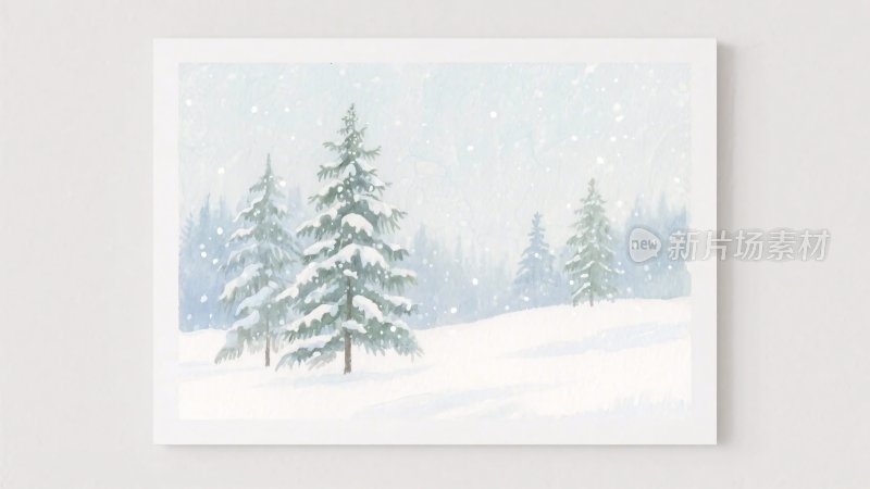 冬季雪景插画