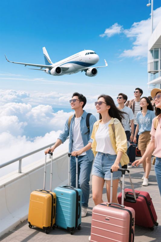 机场登机旅游场景