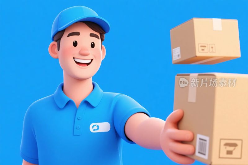 配送服务卡通插画