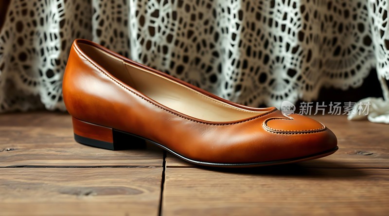 棕色皮鞋优雅展示