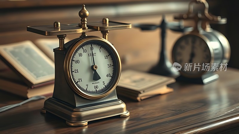 复古时钟与书籍