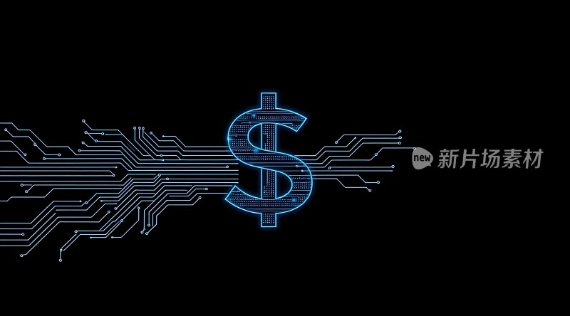 新片场素材美元符号科技感