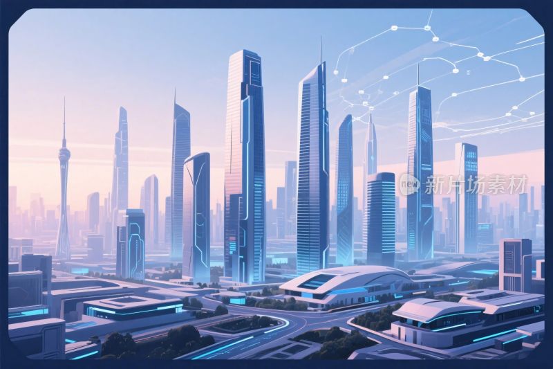 科幻未来城市插画