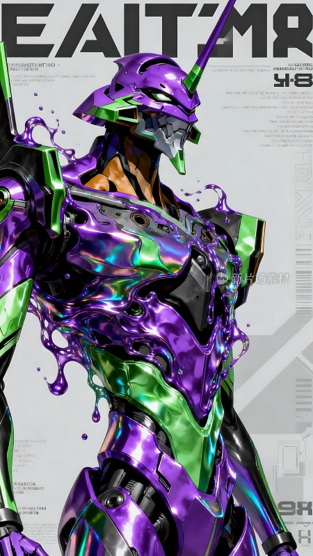 紫色机甲战士未来科技感十足