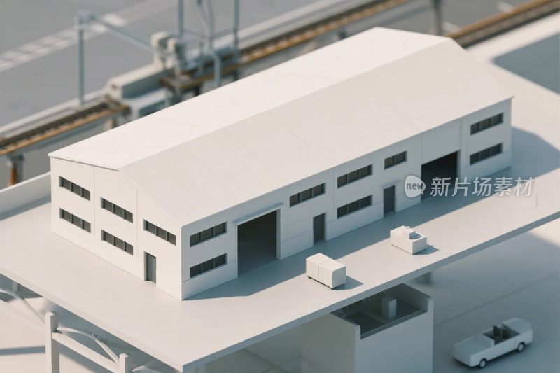 工业厂房模型插画