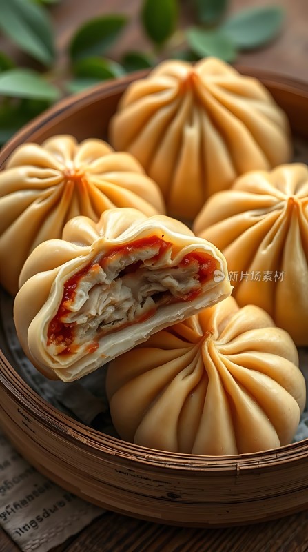 蒸笼里的美味包子