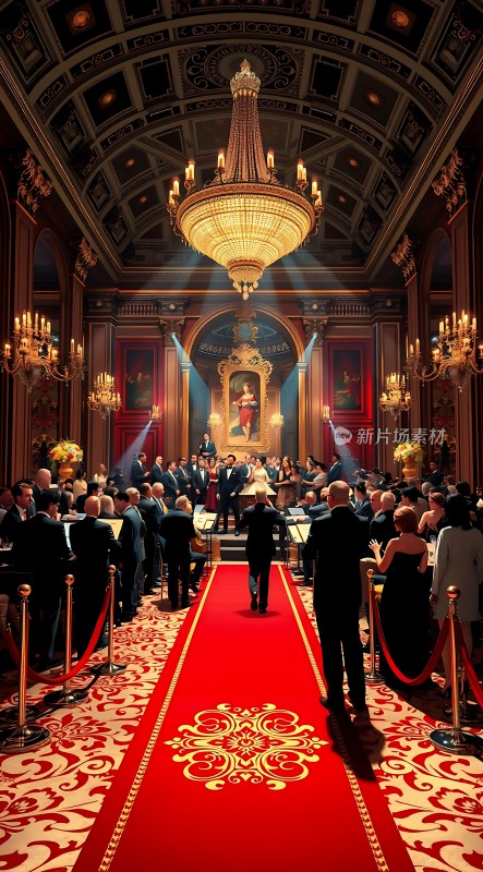 红毯盛宴华丽大厅里的盛大典礼