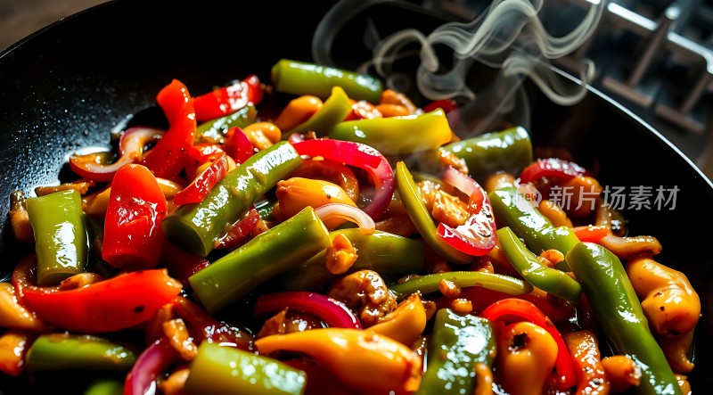 香辣豆角炒鸡丁