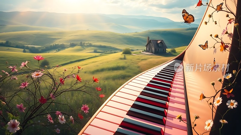 钢琴键上的田园风光
