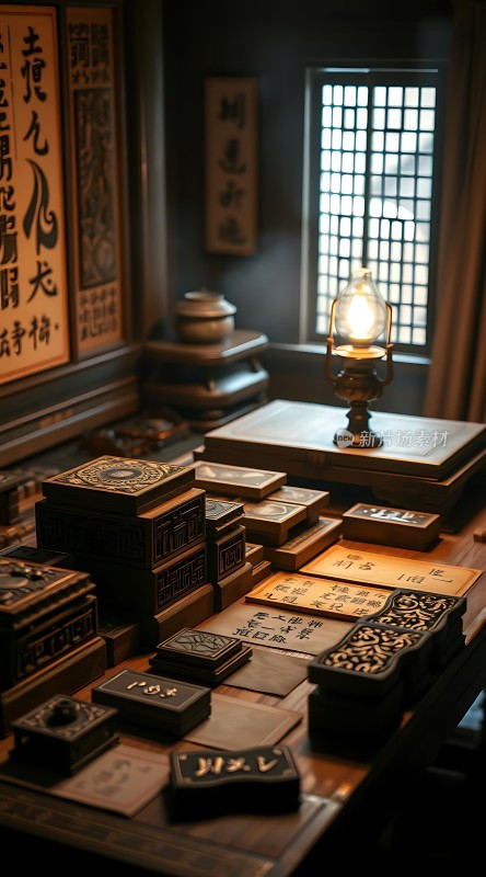 古风书房墨香四溢静待书生挥毫泼墨