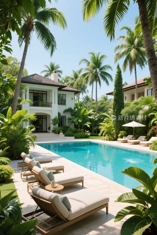 豪华泳池别墅景观