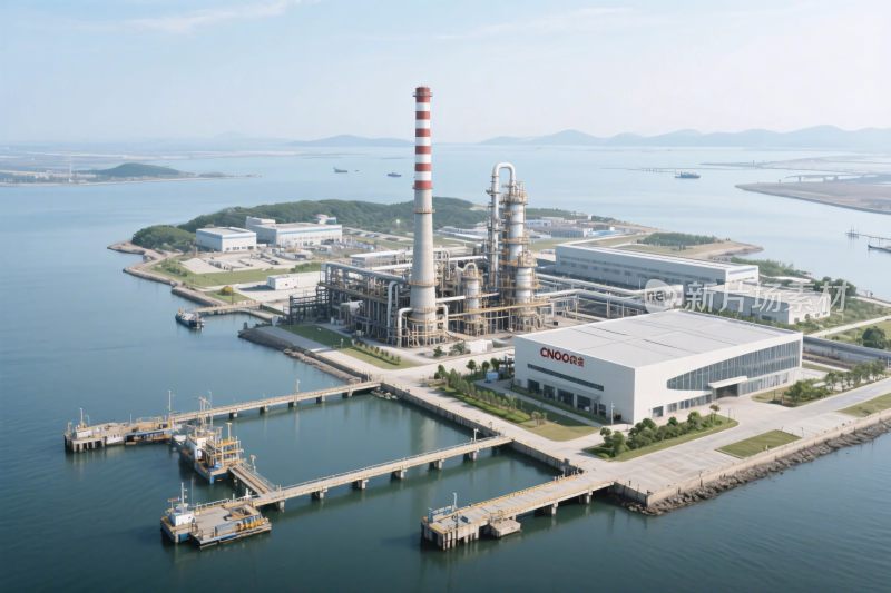 工业厂区水域航拍图