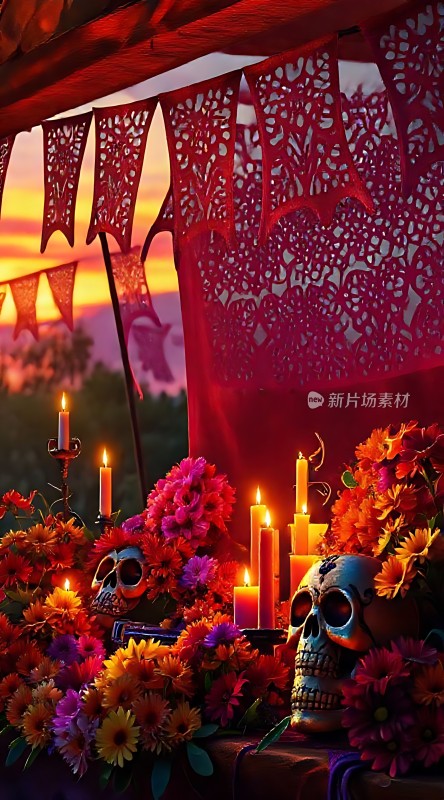 日落下的骷髅祭坛